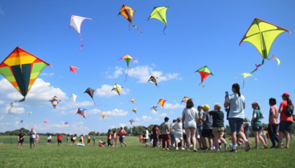 Organizing group kite flying competitions