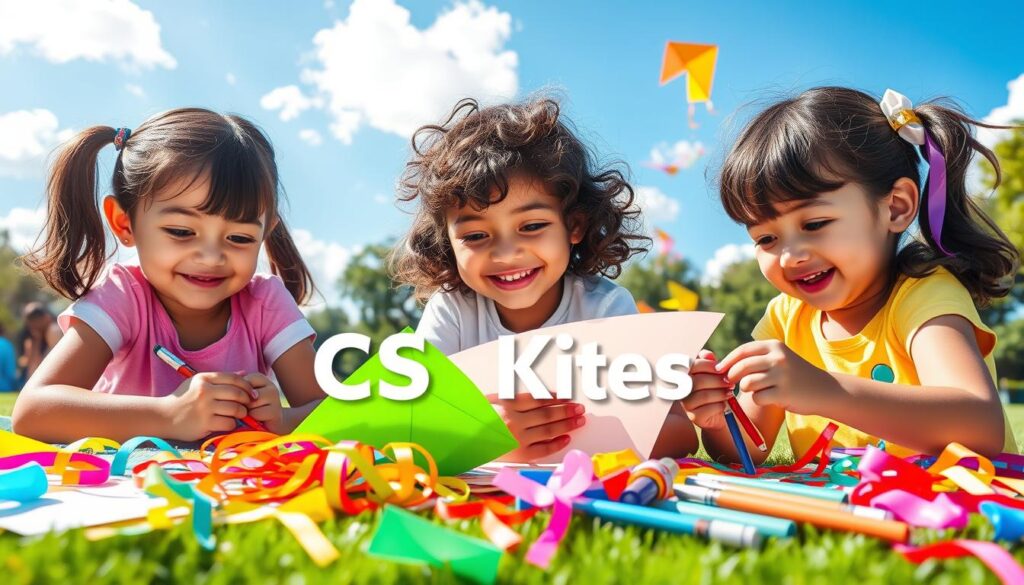 children's kite crafting