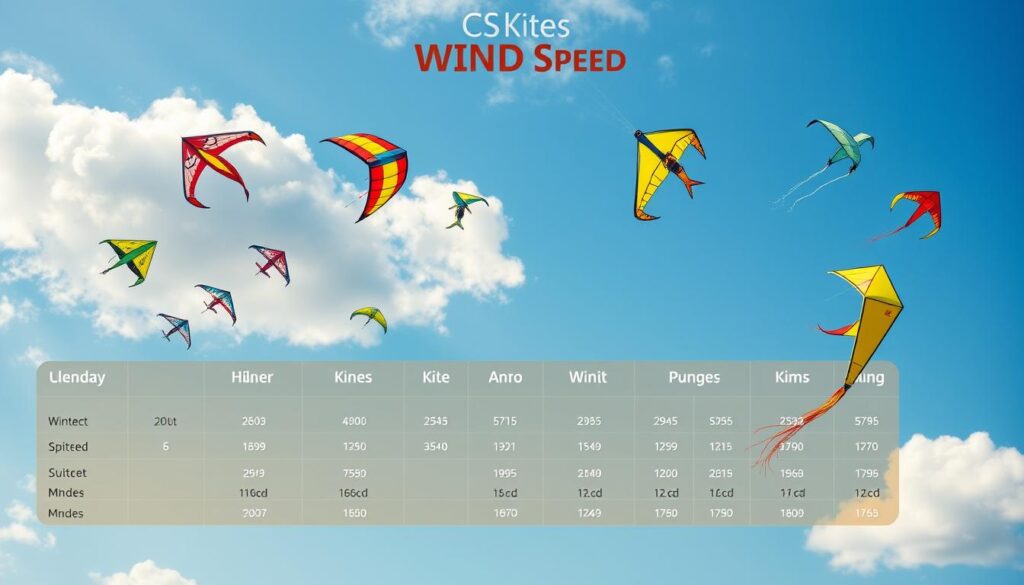 kite wind speed chart